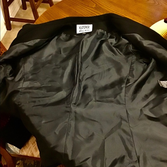 Kasper blazer ASL 8P blazer black lined beautiful coat🍂versatile piece.F - Picture 7 of 14